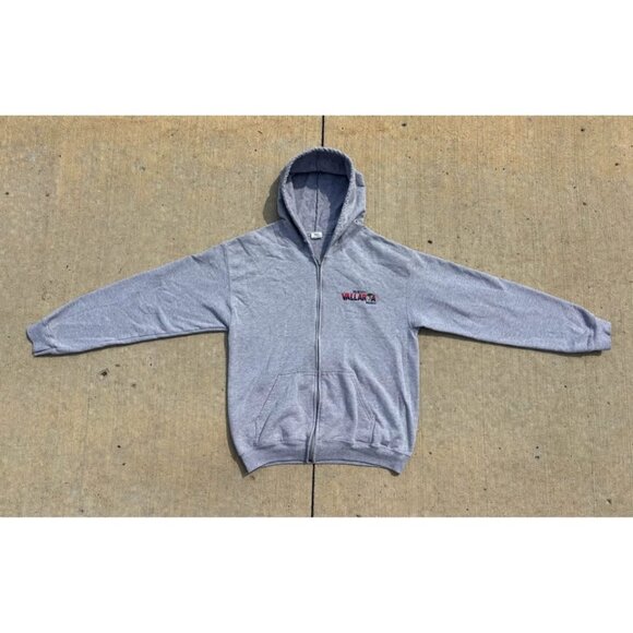 Vintage Grey Blank Heavyweight Zip Up Hoodie Sweater - Picture 1 of 5